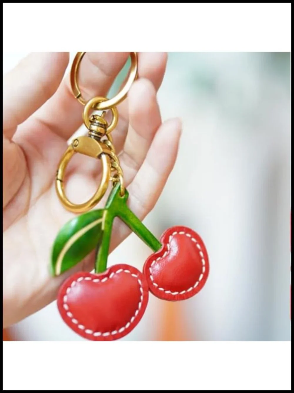 Genuine Leather Cat Keychain Charm Handmade 3D Pendant Keyring Accessory